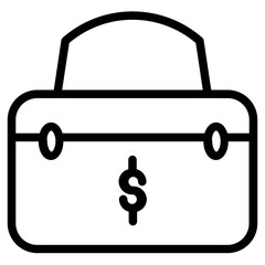 Business Fashion Bag Line Icon