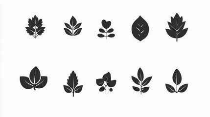 Collection of leaf icons