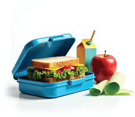 Packed school lunch ideas healthy sandwich apple juice box for kids back to school lunchbox preparation