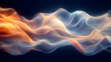 Obraz premium abstract image of a wave of orange and blue smoke