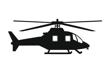 Army helicopter silhouette vector illustration