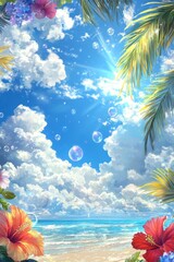 Tropical paradise beach scene