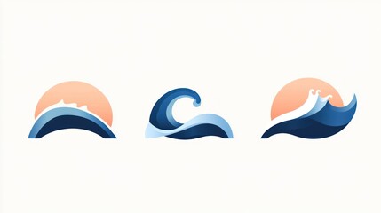 Obraz premium Ocean Waves Graphic Design Collection