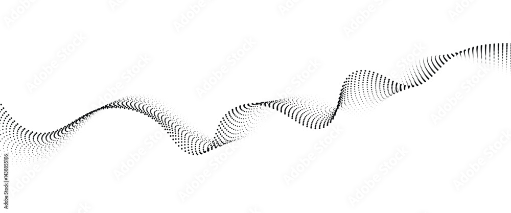 Leinwandbilder flowing dot wave halftone gradient pattern on transparent background