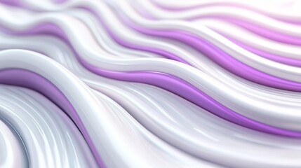 Fototapeta premium Abstract Purple And White Wavy Background 3D Render