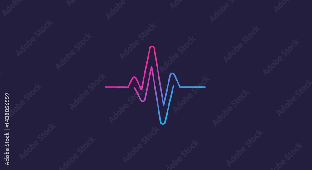 Poster gradient wave design on dark background for futuristic technology or digital communication projects 