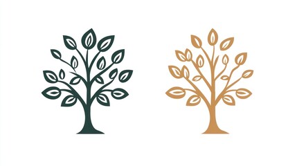 Fototapeta premium Two Trees Vector Illustration