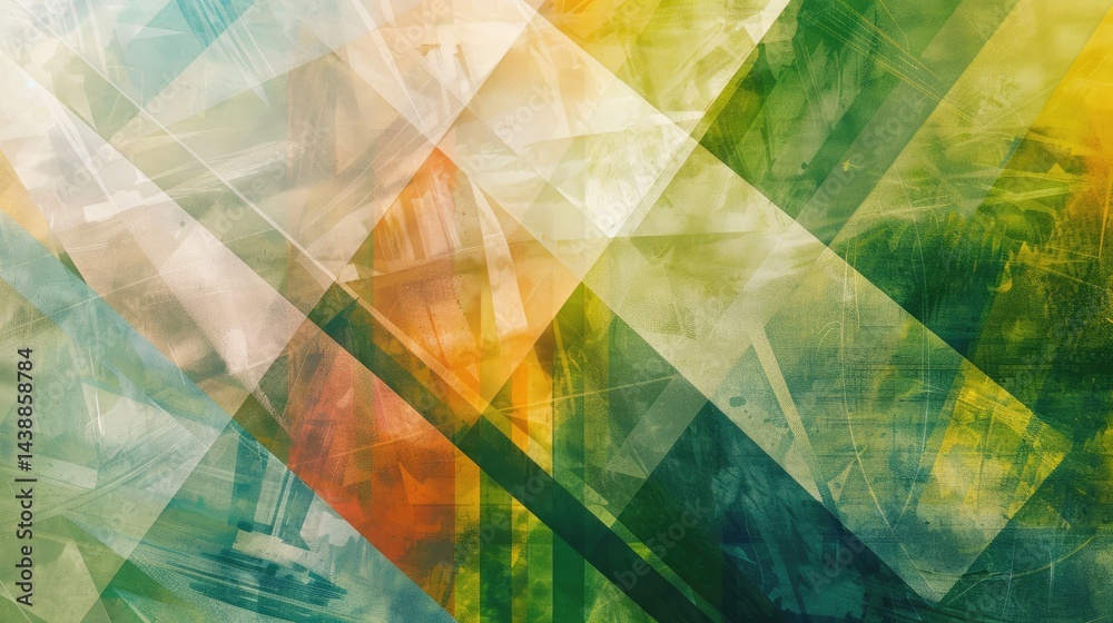 Poster the abstract picture of bright green shape repetitive pattern polygon geometry in background, geomet