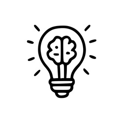 Fototapeta premium Outline Handdrawn Idea Icon