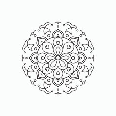 Relaxing Mandala Pattern Line Art
