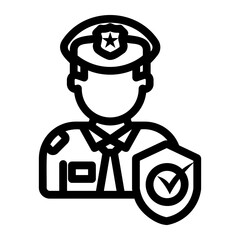 security officer Line Icon