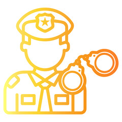 police Line Gradient Icon