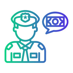 policeman Line Gradient Icon