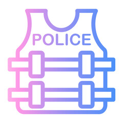 bullet proof vest Line Gradient Icon