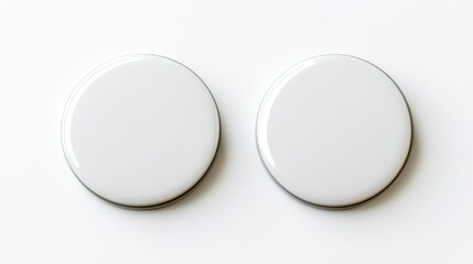Blank white round buttons