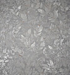 Shimmering silver leaf wallpaper, repeating design ,  decor,  art