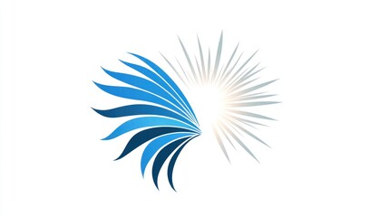 Blue wing abstract burst light design, website header