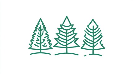 Fototapeta premium Forest Tree Types Illustration