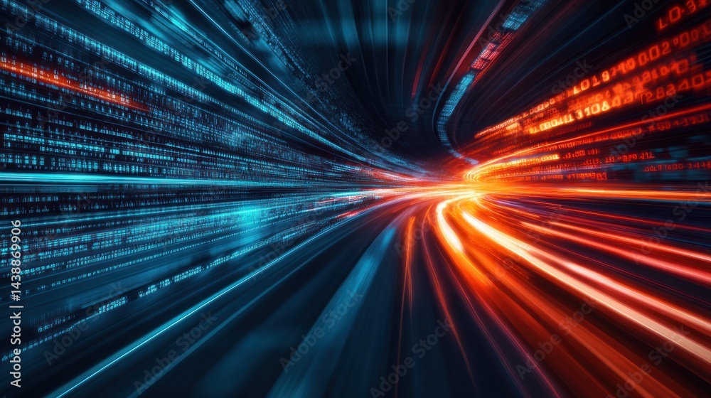 Aufkleber fast-moving data tunnel