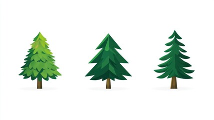 Fototapeta premium Cartoon Fir Trees Illustration