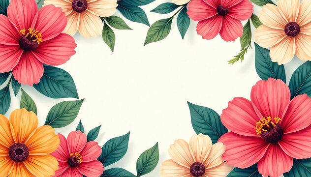 Bold, vibrant floral pattern, ideal for summer event flyers , flyer, modern