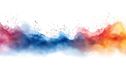 Abstract colorful powder explosion on white background