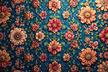 Intricate floral damask, woven textile backdrop, background, floral, elegant