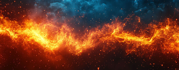 Fiery Inferno Abstract Fire and Smoke Background Texture