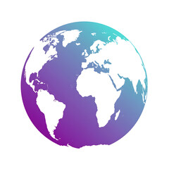 globe on white background