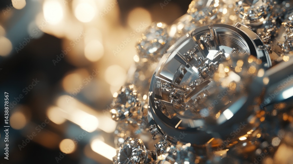 Aufkleber abstract metallic gears and intricate mechanisms