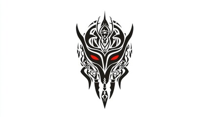 Fototapeta premium Tribal Mask Design on White Background