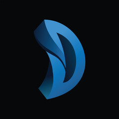 Abstract D logo with colorful design template, 3d style logo