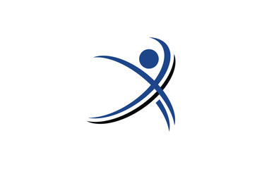 abstract people letter x logo