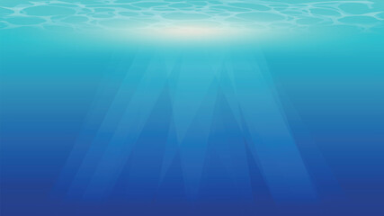光刺す美しい海中・深海の風景・海のイラスト背景素材