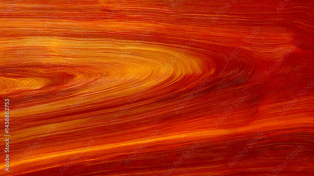 Aufkleber Close up view of smooth and elegant natural wood grain texture in rich warm hues of red and brown : Generative AI