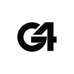 G4 Logo, Letter G and 4 dual meaning logo design