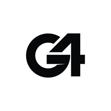 G4 Logo, Letter G and 4 dual meaning logo design