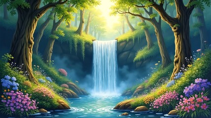 Ethereal Falls: A Forest's Hidden Treasure