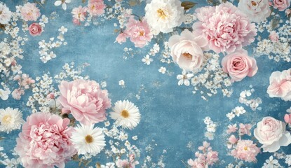 Pastel floral wallpaper design