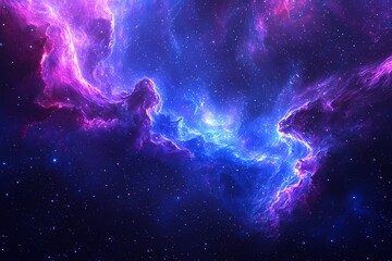 Cosmic Nebula A breathtaking swirl of vibrant purple and blue nebula clouds across a dark starry sky cosmic wonder