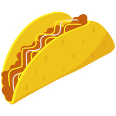 Mexican taco food. Tacos Food Illustration Set. Flat Design. Isolated Vector. Pro Vector