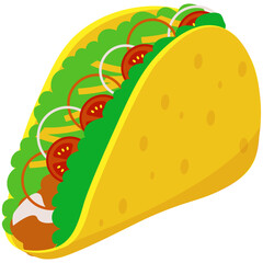 Mexican taco food. Tacos Food Illustration Set. Flat Design. Isolated Vector. Pro Vector