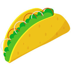Mexican taco food. Tacos Food Illustration Set. Flat Design. Isolated Vector. Pro Vector