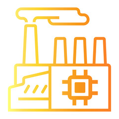 smart factory Line Gradient Icon