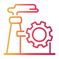 smart factory Line Gradient Icon
