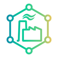 smart factory Line Gradient Icon