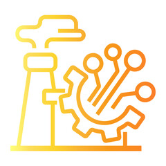 smart factory Line Gradient Icon