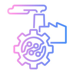 smart factory Line Gradient Icon
