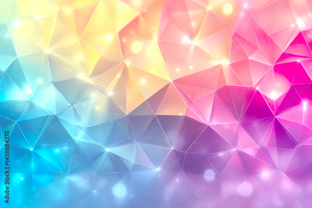 Poster colorful abstract geometric background with vibrant hues and bright luminescent details : generative