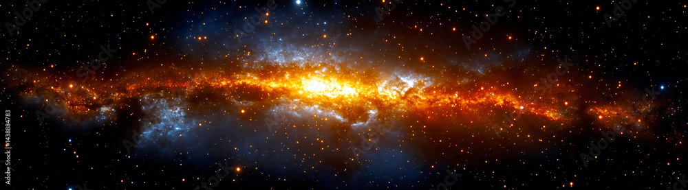 Aufkleber stunning view of the majestic galaxy with vibrant colors and deep space textures : generative ai